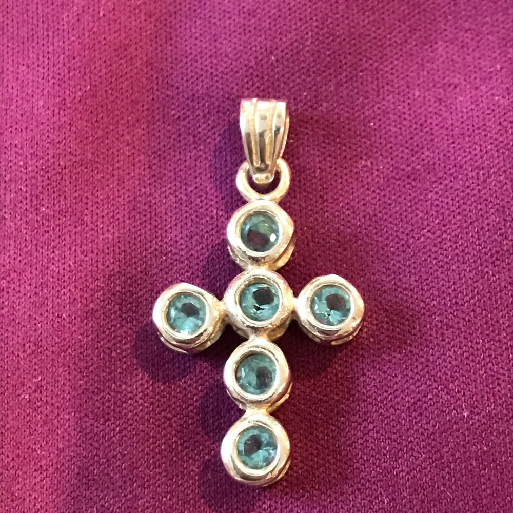 Beautiful aquamarine cross pendant